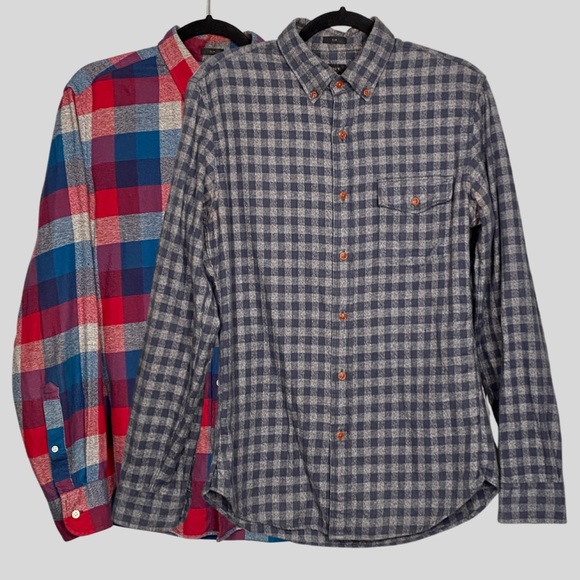 BUNDLE 2 J. Crew Men’s Medium Slim Fit Flannels - Picture 1 of 3